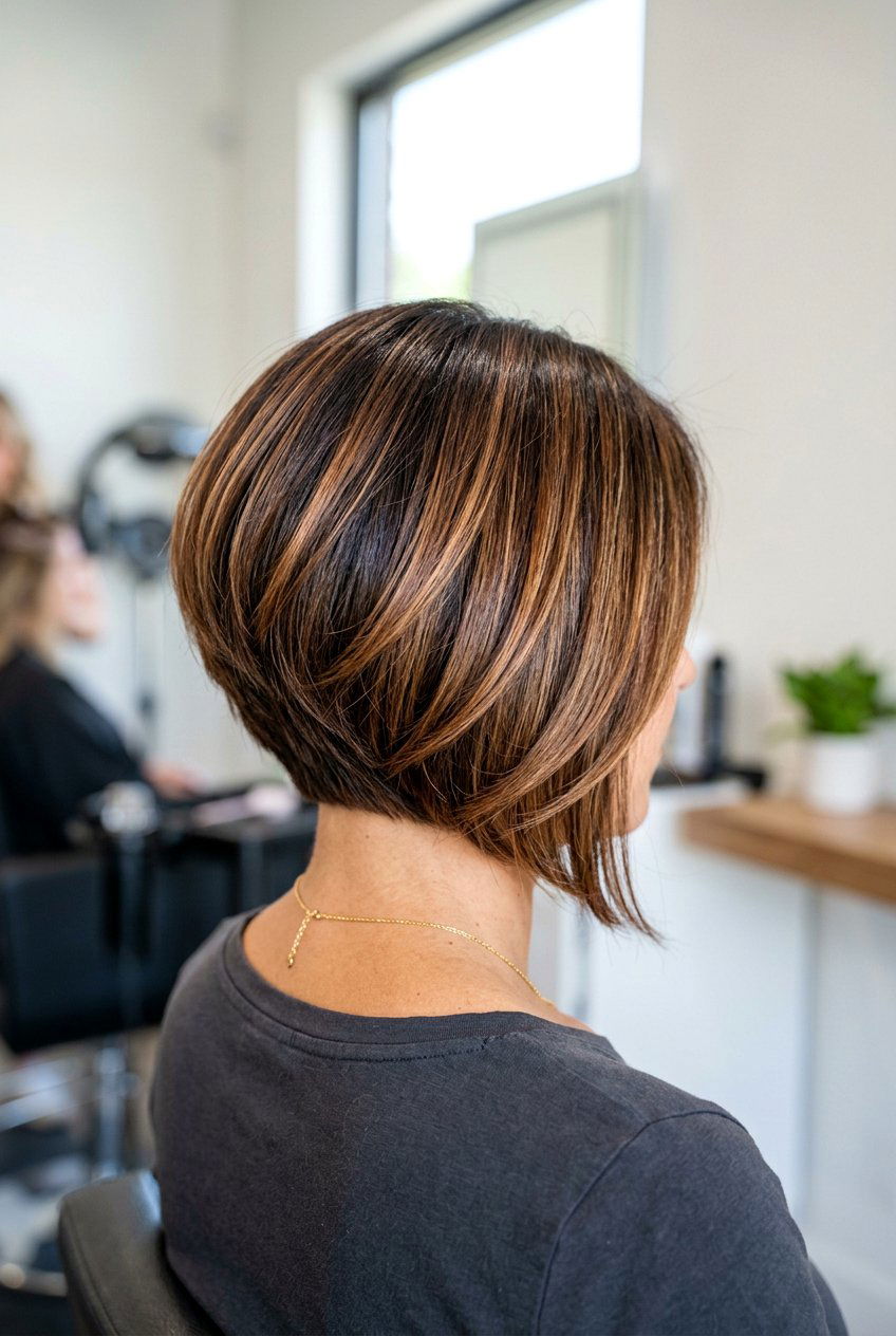 Bronze Highlights For Inverted Bob - 20 brunette highlights for mature bob - 20 brunette highlights for mature bob