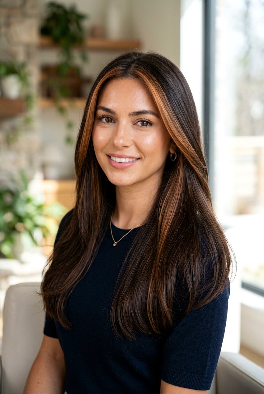 Bronze Money Piece On Dark Brown Hair - 20 bronze balayage on dark brown hair - 20 bronze balayage on dark brown hair