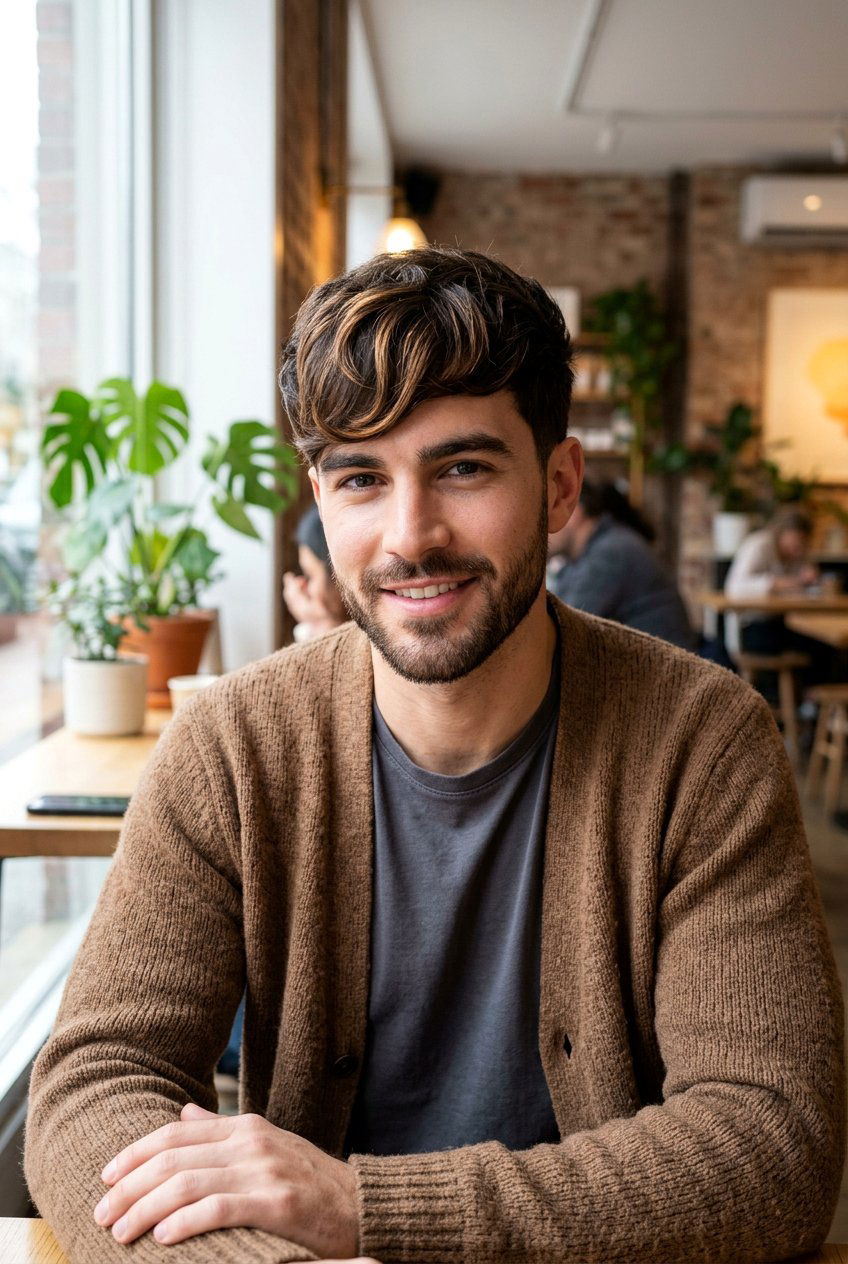 Brown Balayage Comma Haircut - 20 comma haircut for men - 20 comma haircut for men