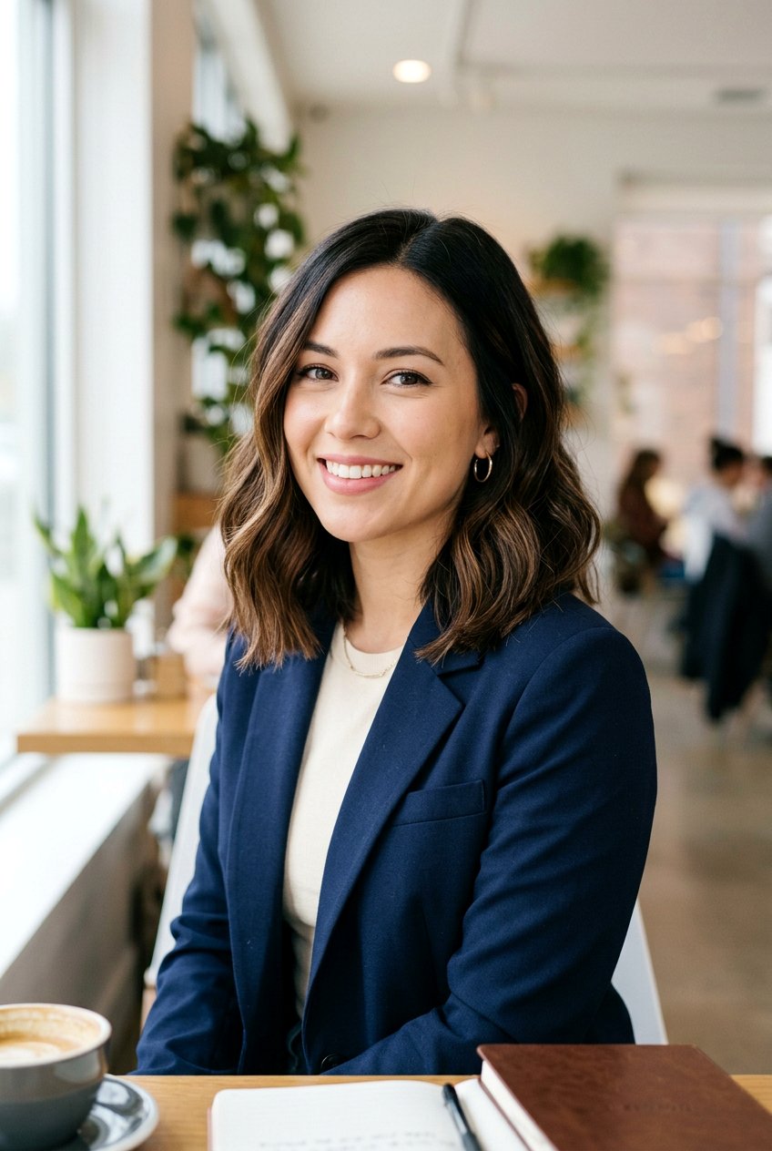 Brown Balayage Lob On Dark Hair - 20 glossy brown black balayage - 20 glossy brown black balayage