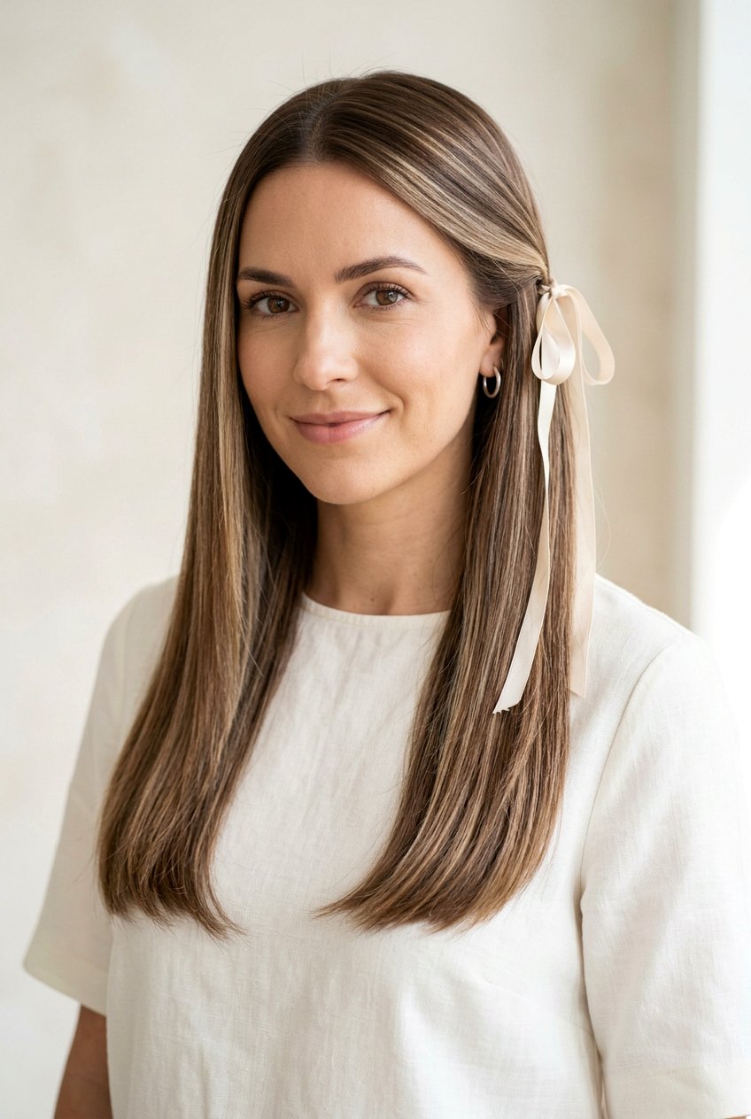 Brown Hair With Champagne Highlights - 20 blended highlights on brown hair - 20 blended highlights on brown hair