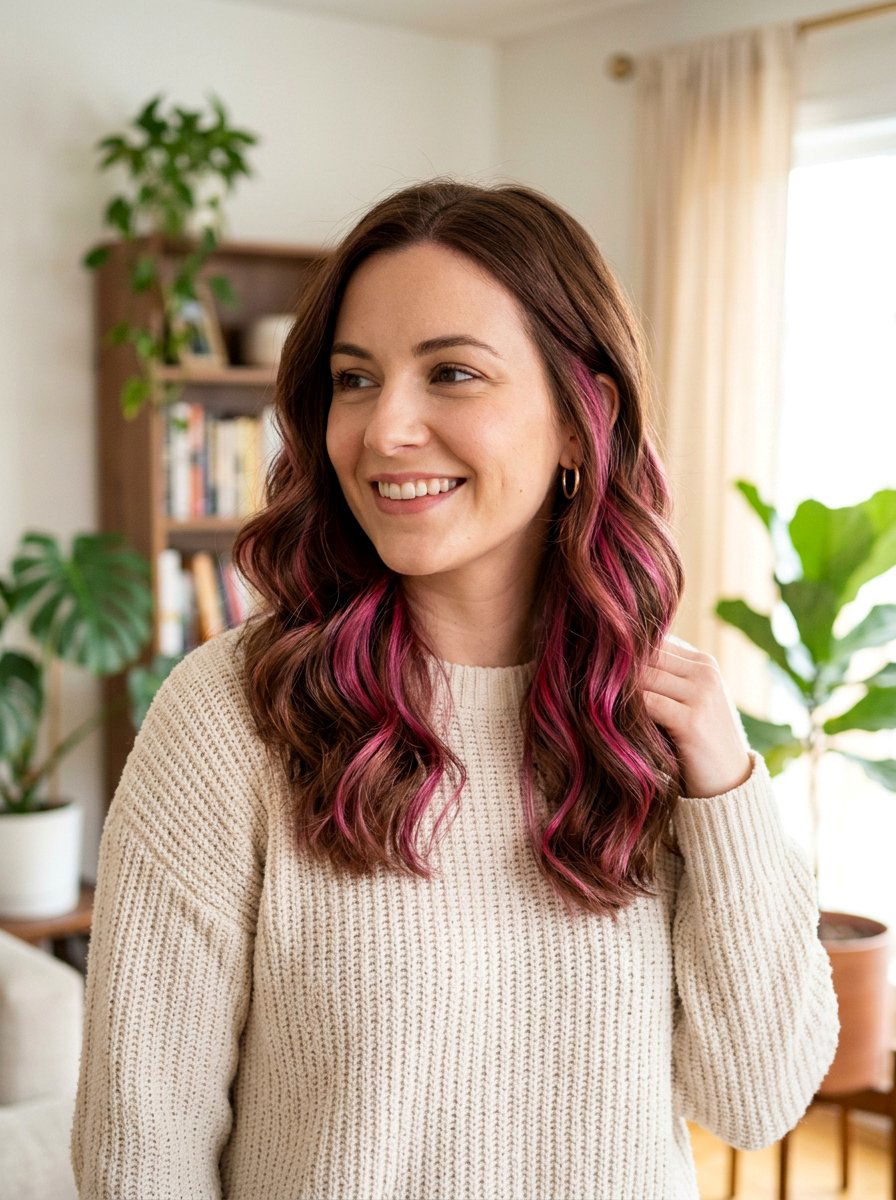 Brown Hair With Pink Peekaboo Color - 20 pink peekaboo hair color - 20 pink peekaboo hair color