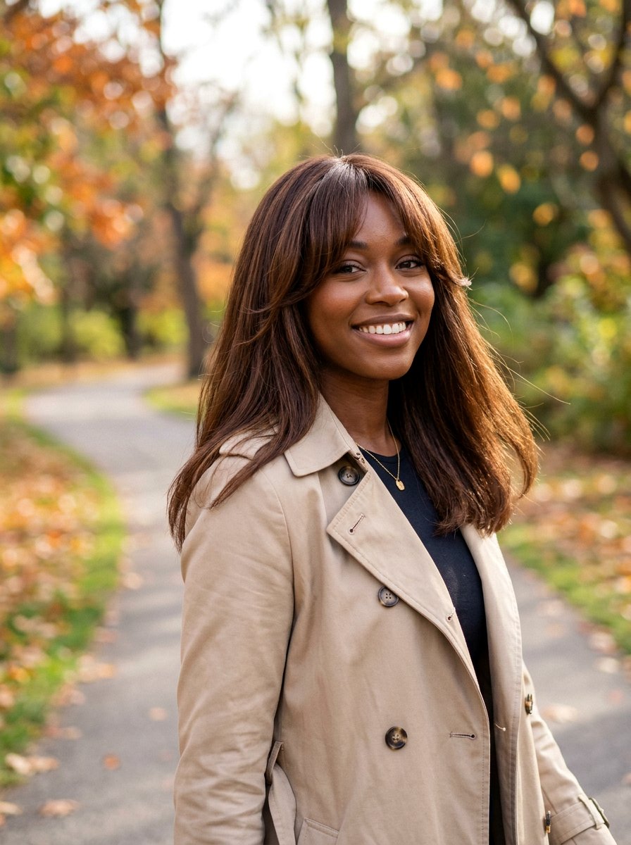 20 Gorgeous Silk Press With Curtain Bangs Hairstyle Ideas