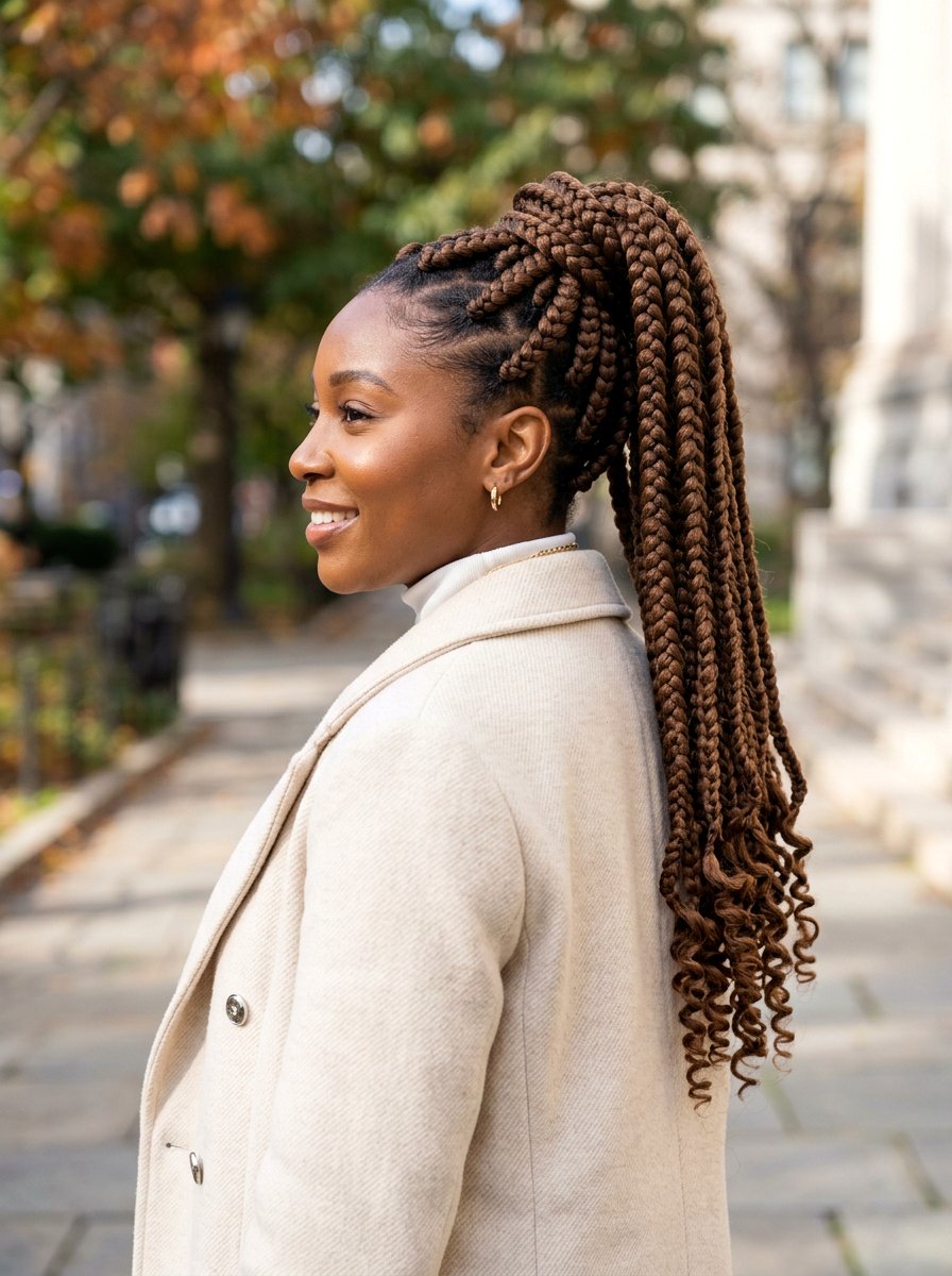 Brown jumbo knotless braids ponytail - 20 jumbo knotless braids ponytail - 20 jumbo knotless braids ponytail