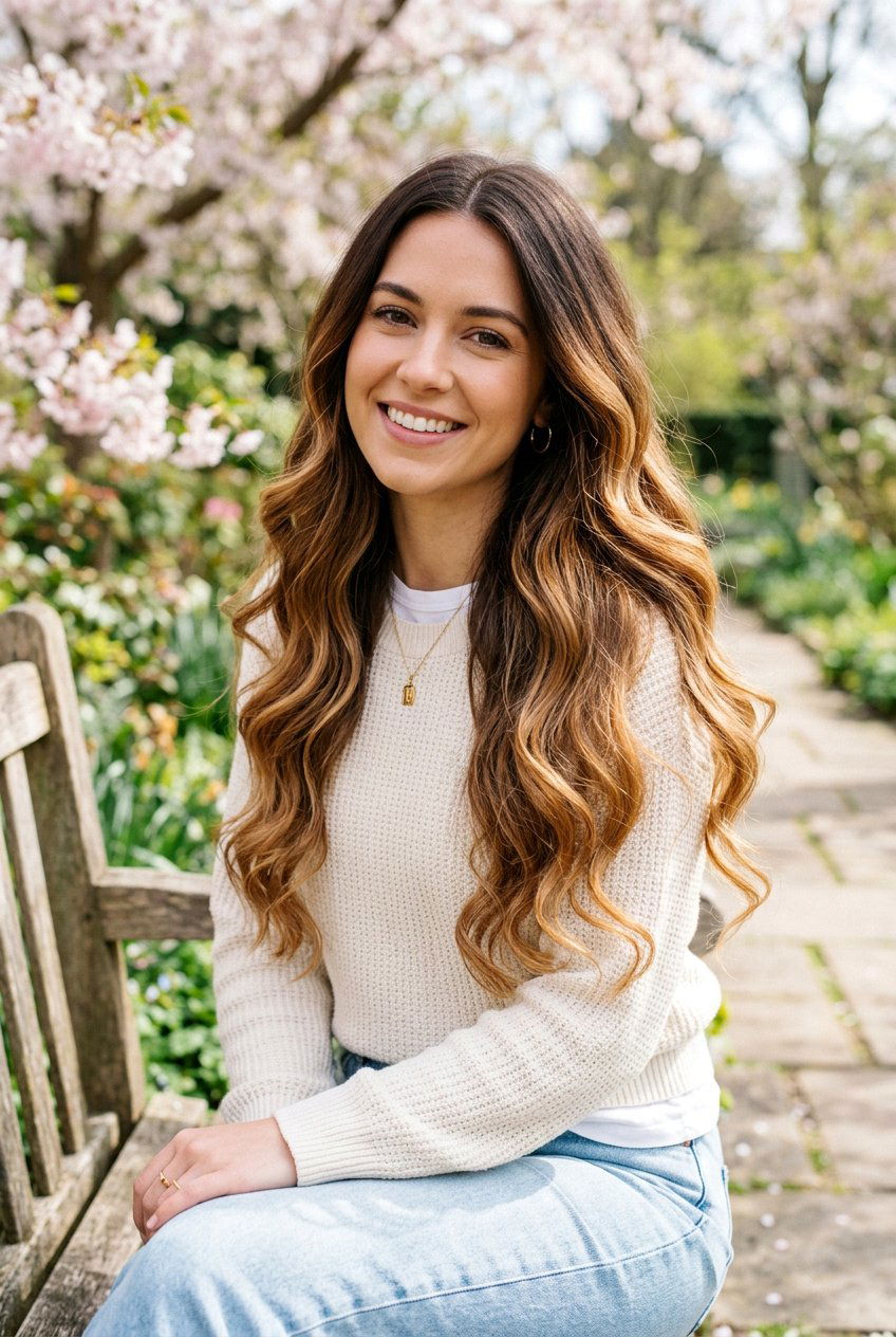 Brown to Caramel Soft Ombre - 20 soft ombre on brown hair - 20 soft ombre on brown hair