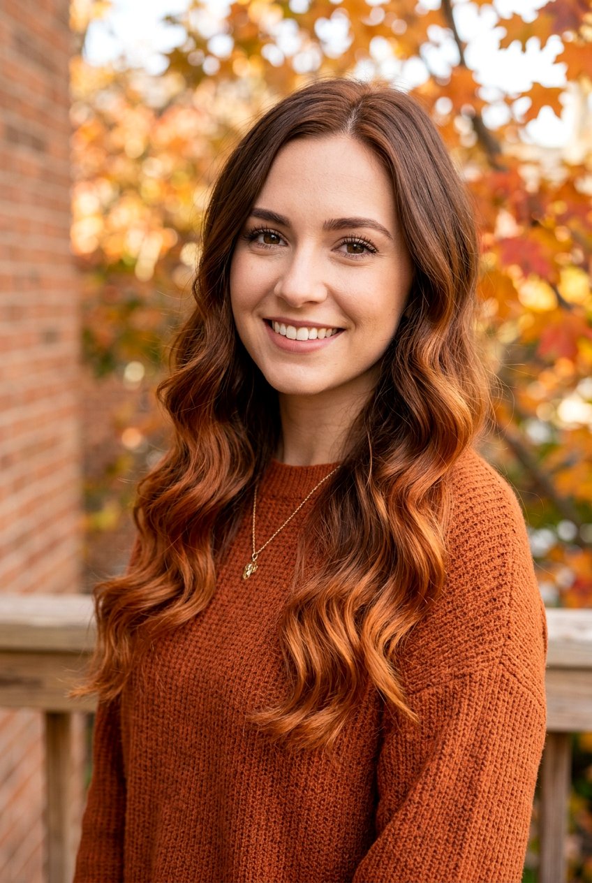 Brown to Copper Soft Ombre - 20 soft ombre on brown hair - 20 soft ombre on brown hair