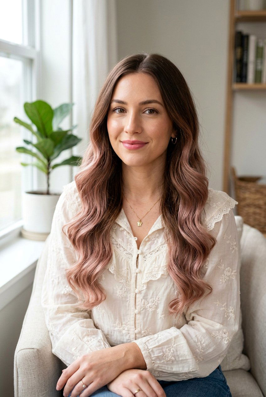 Brown to Rose Gold Soft Ombre - 20 soft ombre on brown hair - 20 soft ombre on brown hair