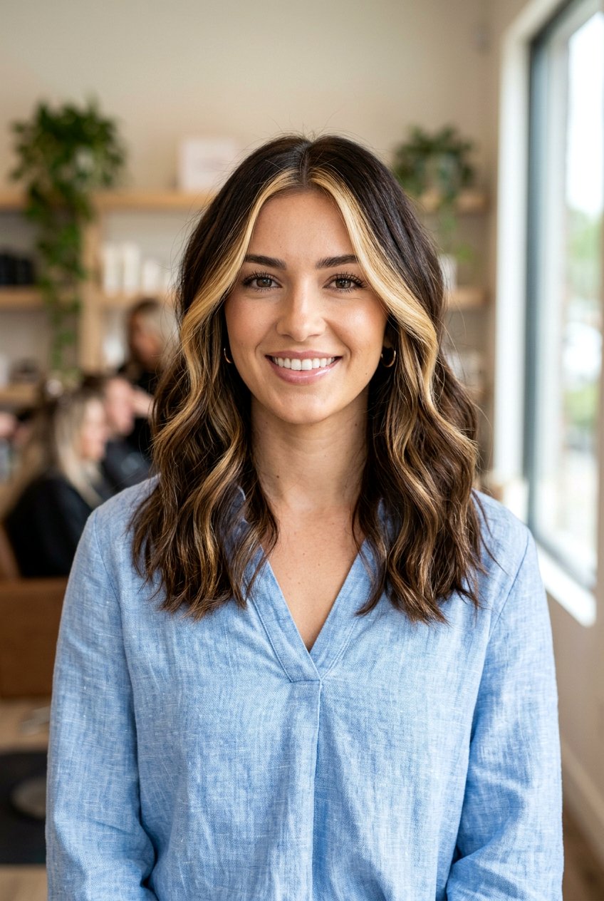 Brunette Balayage with Face Frame - 20 glossy brunette balayage - 20 glossy brunette balayage