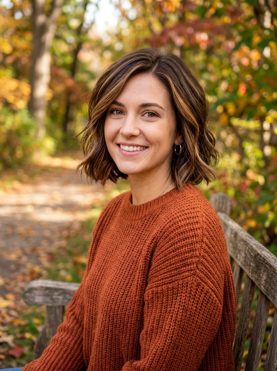 Brunette Bob With Caramel Highlights - 20 dimensional bob hair color ideas - 20 dimensional bob hair color ideas