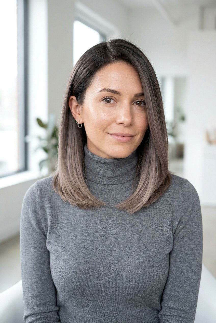 Brunette Color Melt with Mushroom Tones - 20 color melt hair ideas - 20 color melt hair ideas