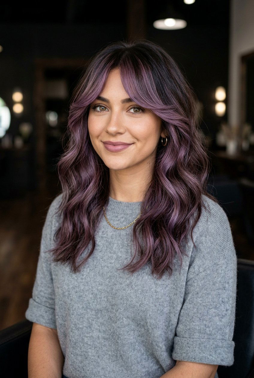 20 Mauve Balayage on Brunette Hair Ideas for a Chic Look