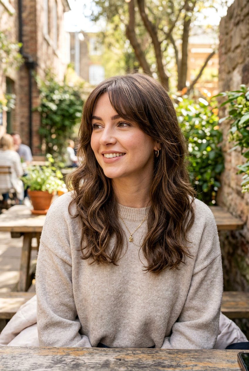 Brunette Hair With Curtain Bangs - 20 salon brunette refresh ideas - 20 salon brunette refresh ideas