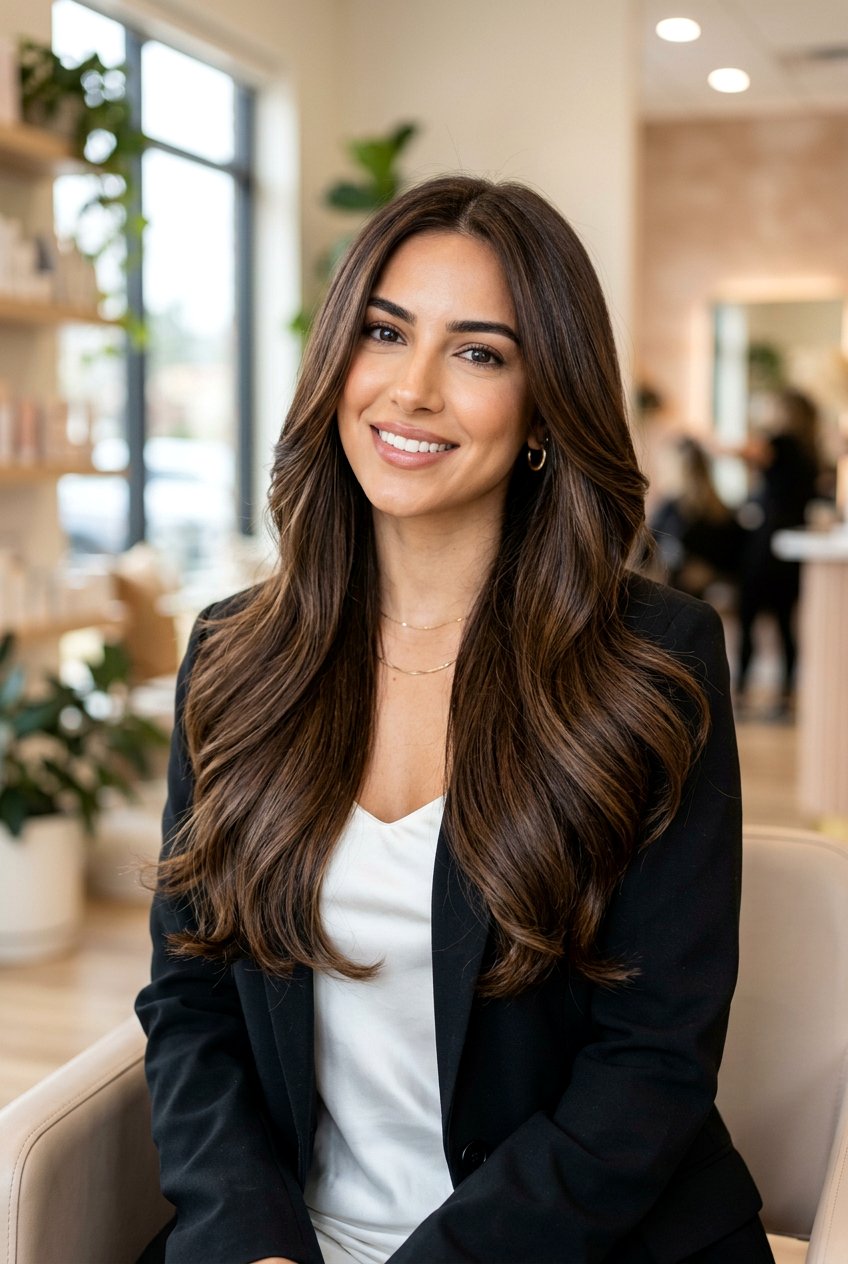 Brunette Hair With Long Layers And Shine - 20 salon brunette refresh ideas