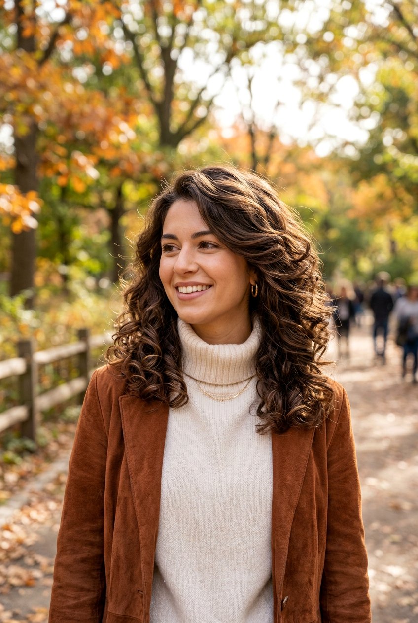 Brunette Hair With Soft Curls And Layers - 20 salon brunette refresh ideas - 20 salon brunette refresh ideas