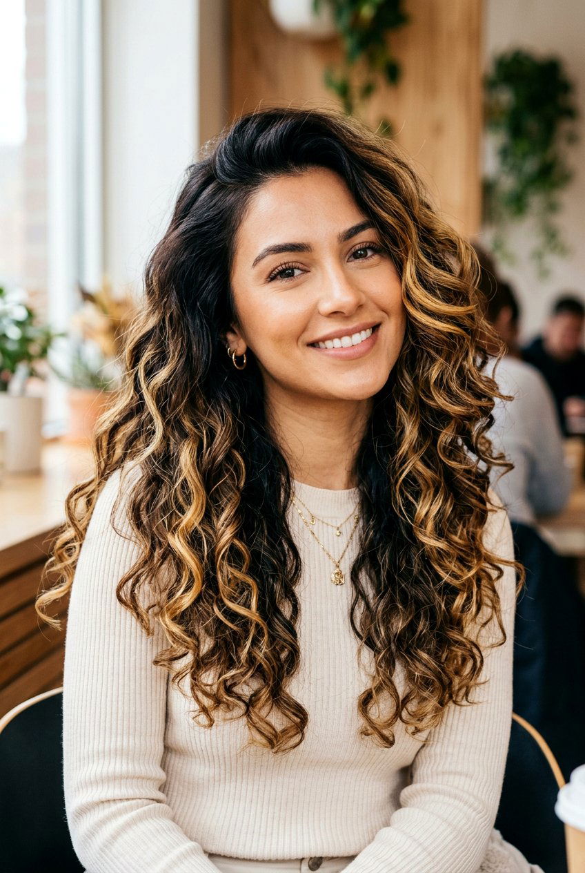 Brunette Hair with Bright Honey Balayage - 20 brunette hair with honey balayage - 20 brunette hair with honey balayage