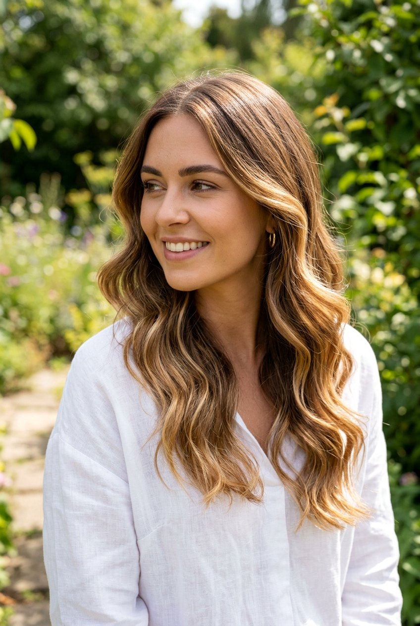 Brunette Hair with Golden Honey Balayage - 20 brunette hair with honey balayage - 20 brunette hair with honey balayage