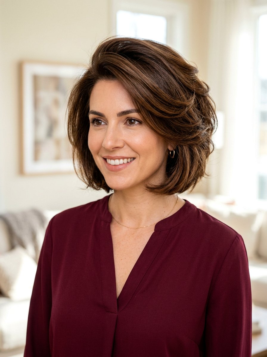 Brunette Layered Bob With Volume At Crown - 20 layered bob with volume at crown - 20 layered bob with volume at crown