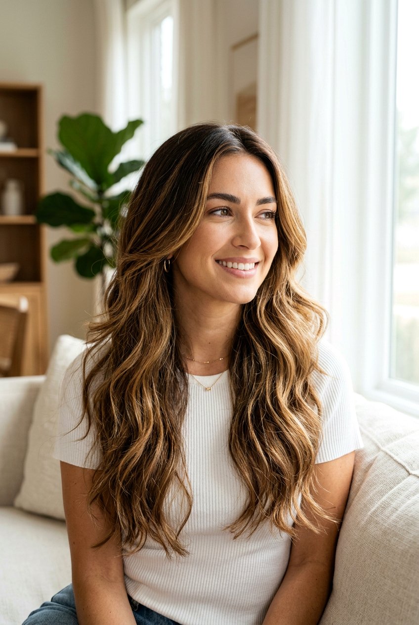 Brunette Layers with Honey Balayage - 20 brunette hair with honey balayage - 20 brunette hair with honey balayage