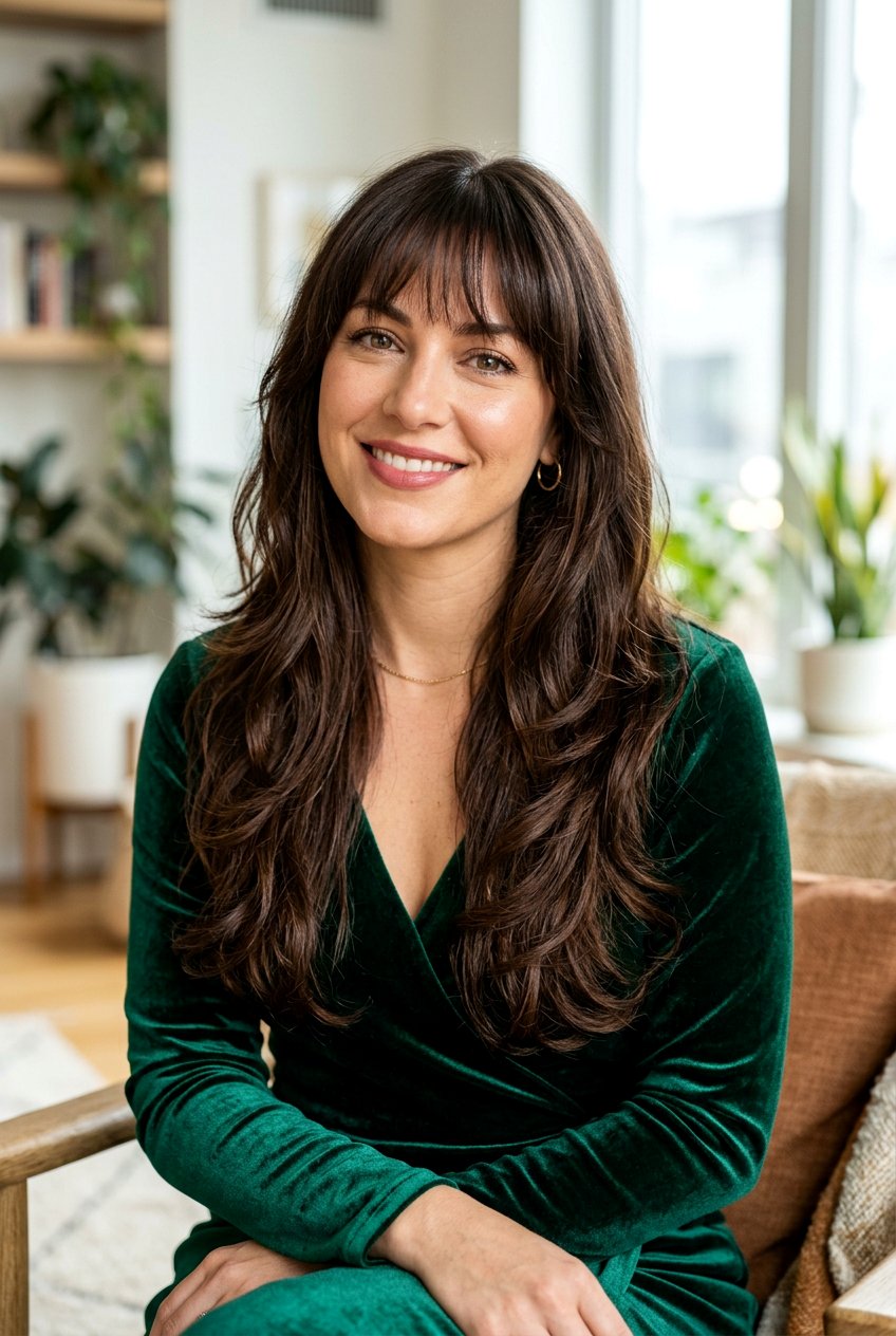 Brunette Long Layers With Wispy Bangs - 20 long layers with wispy bangs women - 20 long layers with wispy bangs women