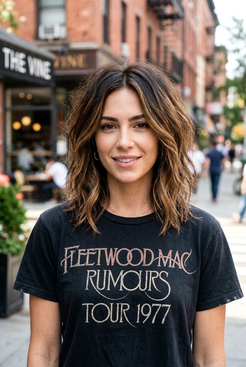 Brunette Root Melt Shaggy Layered Lob - 20 brunette root melt for layered lob - 20 brunette root melt for layered lob