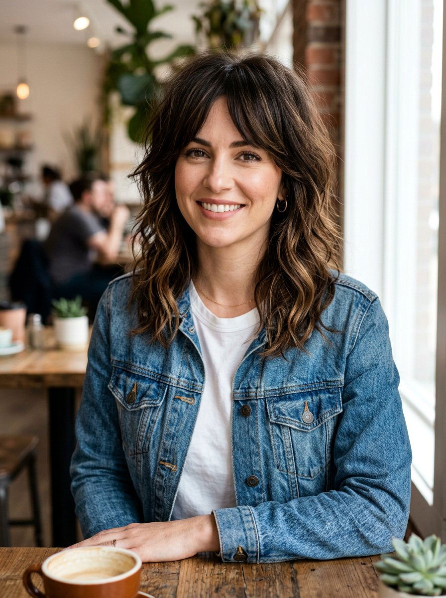 Brunette Shag Cut With Subtle Highlights - 20 rich brunette with subtle highlights - 20 rich brunette with subtle highlights