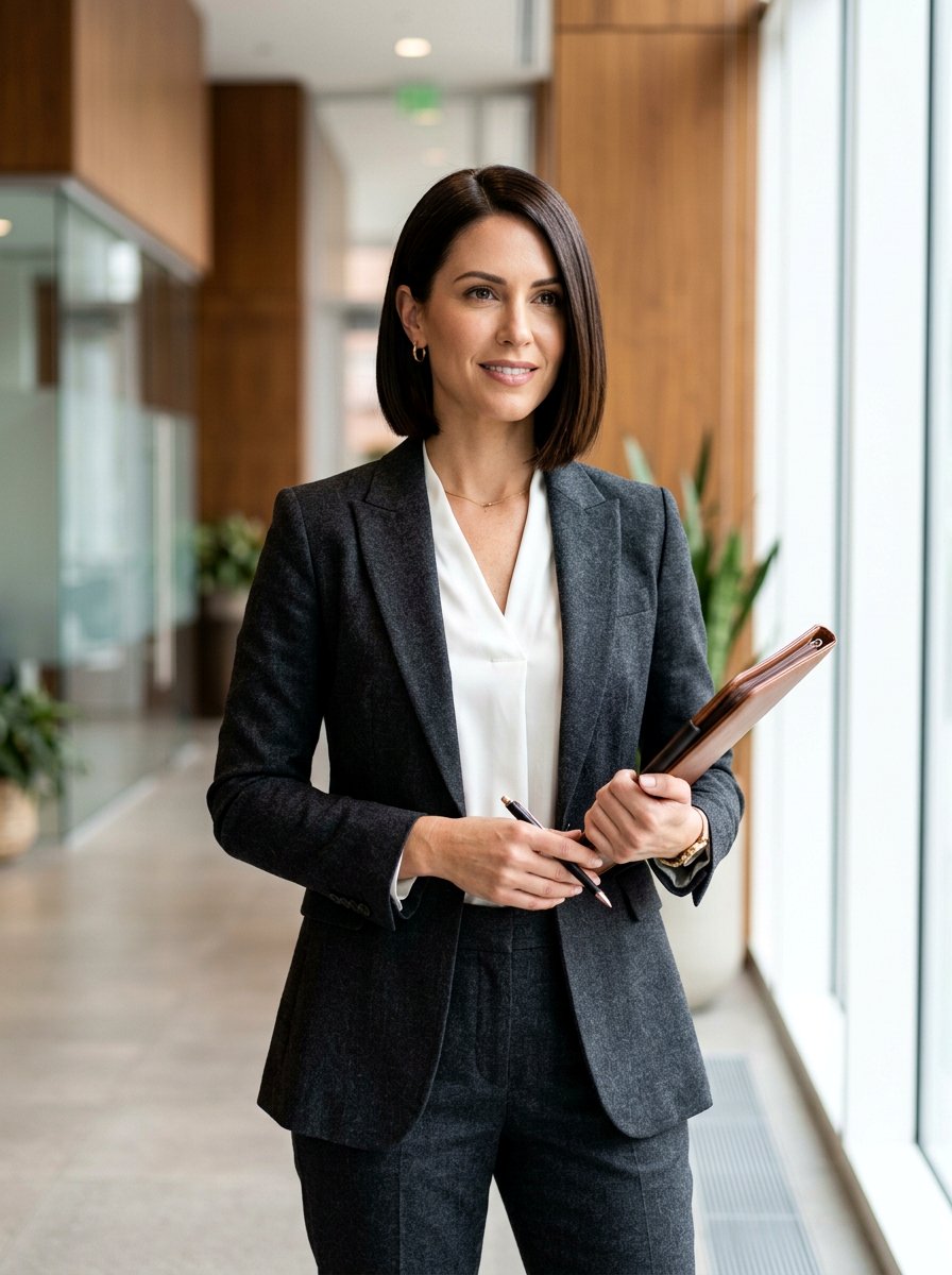 Brunette Sleek Bob - 20 glossy sleek bob with shine - 20 glossy sleek bob with shine