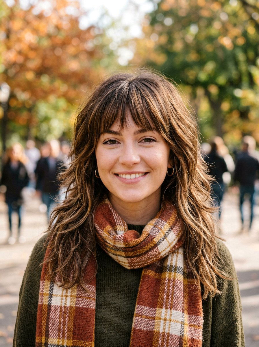 Brunette Wolf Cut With Highlights - 20 easy wolf cut styling ideas - 20 easy wolf cut styling ideas