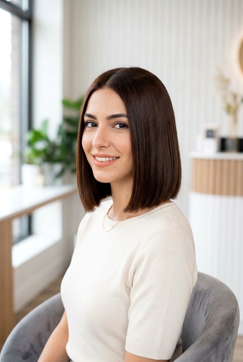 Brunette blunt bob - 20 blunt bob haircut - 20 blunt bob haircut