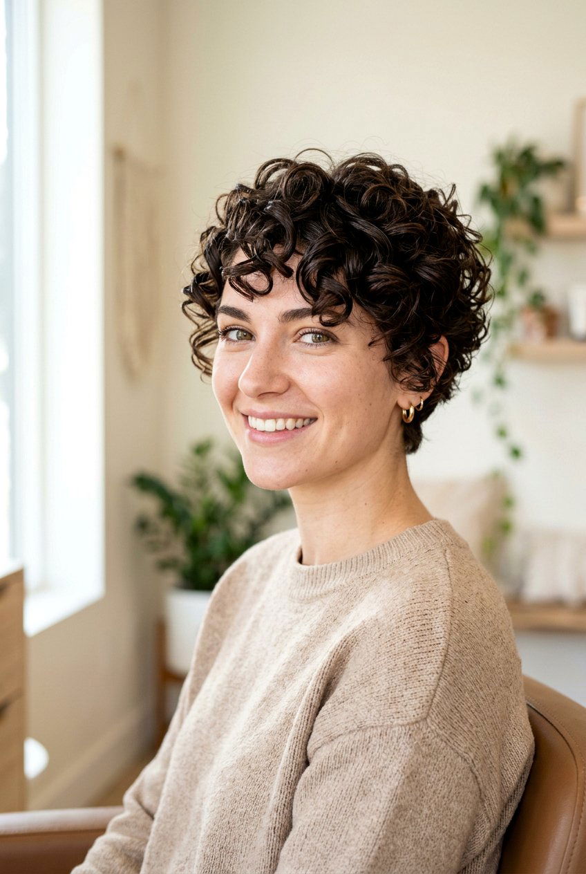 Brunette curly pixie cut - 20 curly pixie haircut - 20 curly pixie haircut