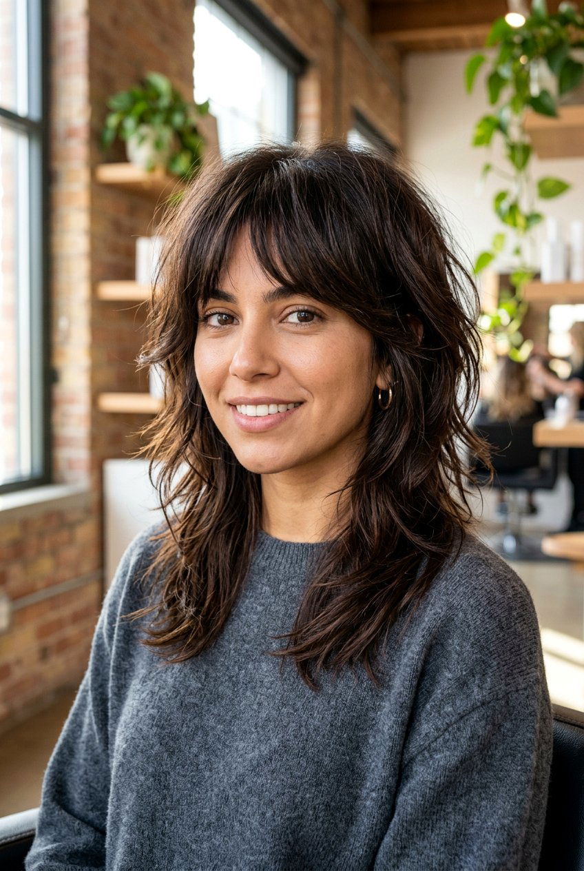 Brunette razor cut shag - 20 razor cut shag - 20 razor cut shag