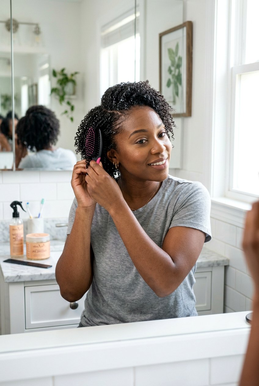 Brush Started Finger Coils on TWA - 20 finger coil twa hairstyle - 20 finger coil twa hairstyle