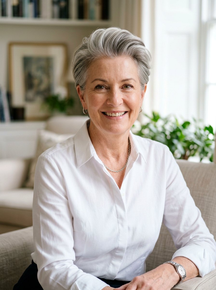 Brushed Back Short Haircut For Fine Hair Over 60 - 20 short haircut for women over 60 with fine hair