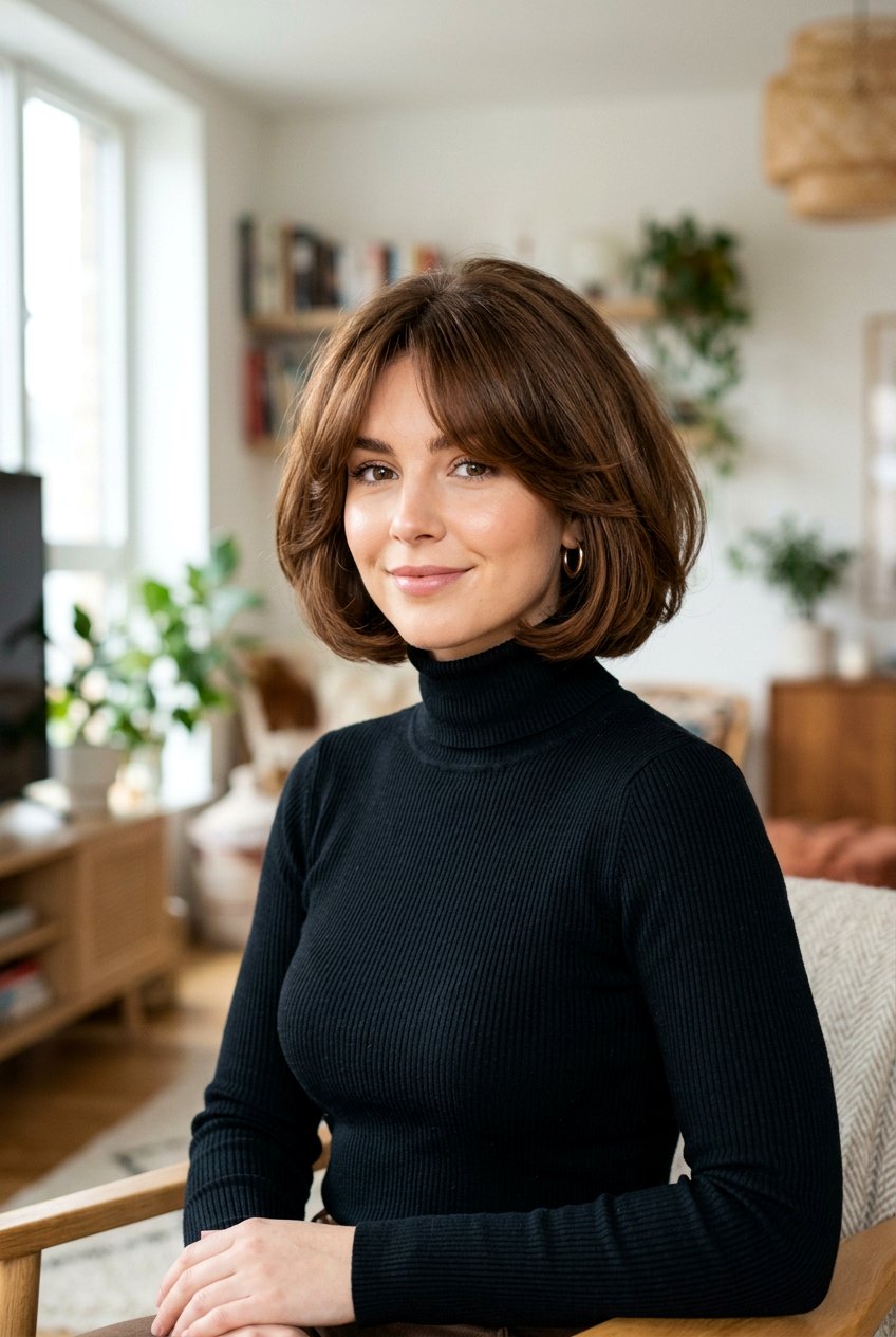 Bubble Bob With Curtain Bangs - 20 bob with curtain bangs - 20 bob with curtain bangs