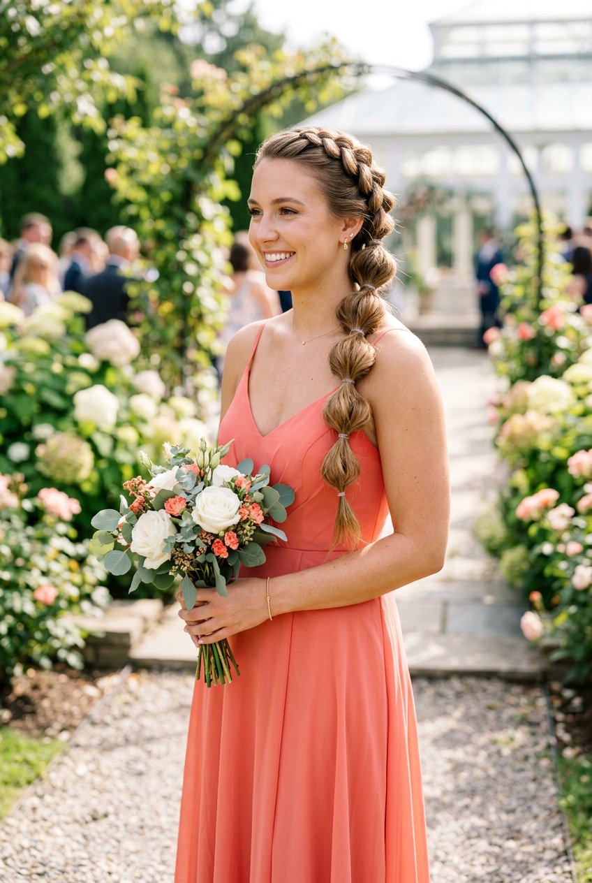Bubble Braid - 20 bridesmaid hairstyles for shoulder length hair - 20 bridesmaid hairstyles for shoulder length hair
