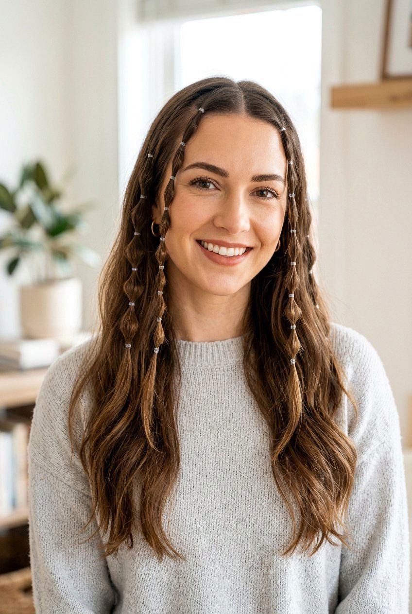 Bubble Braid Accents - 20 light academia braid hairstyle - 20 light academia braid hairstyle