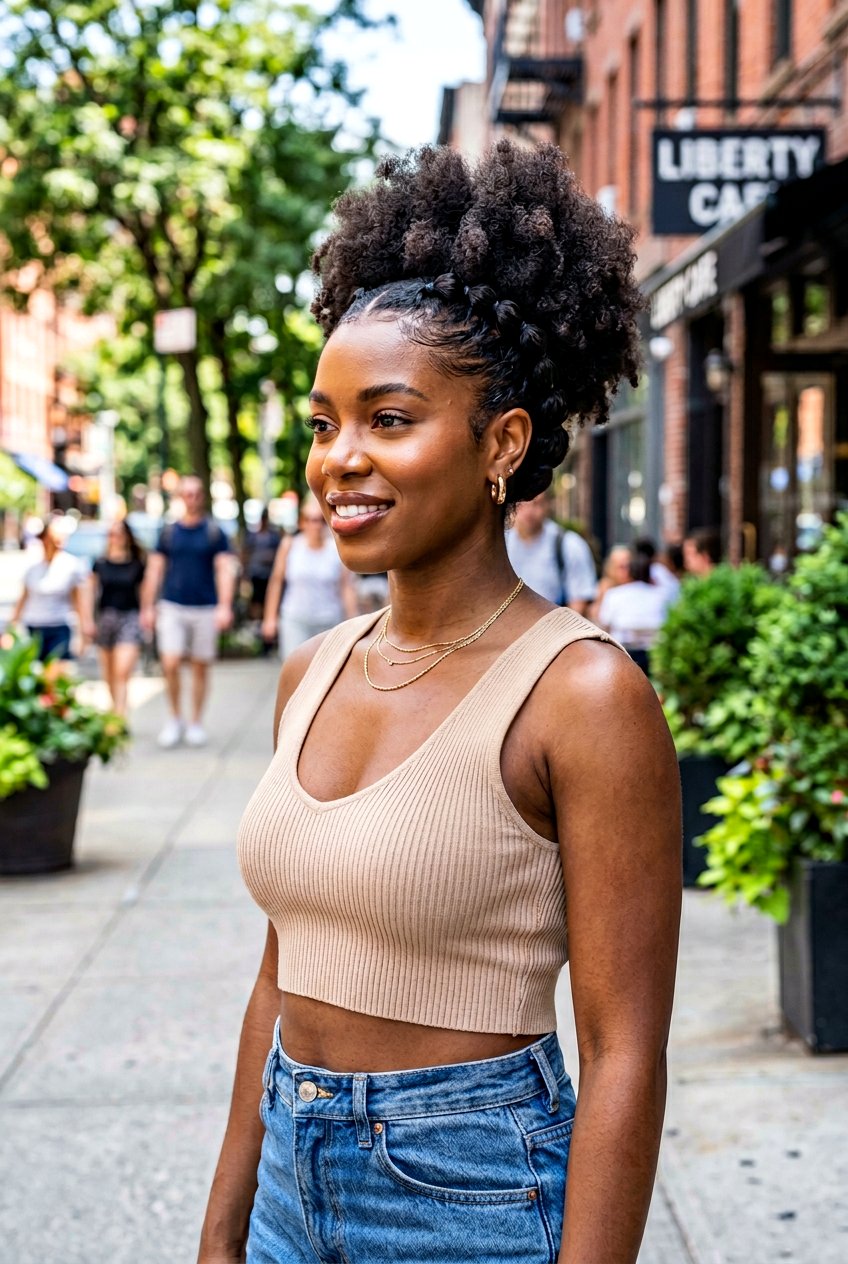 Bubble Braid Afro Puff - 20 braided afro puff hairstyle - 20 braided afro puff hairstyle