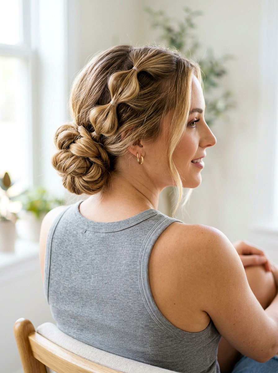 Bubble Braid Bun - 20 road trip bun hairstyle - 20 road trip bun hairstyle