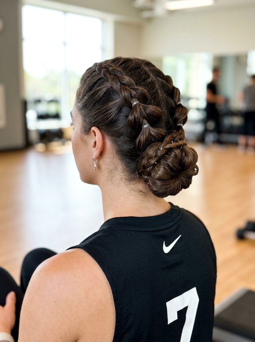 Bubble Braid Bun - 20 softball bubble braid hairstyle - 20 softball bubble braid hairstyle