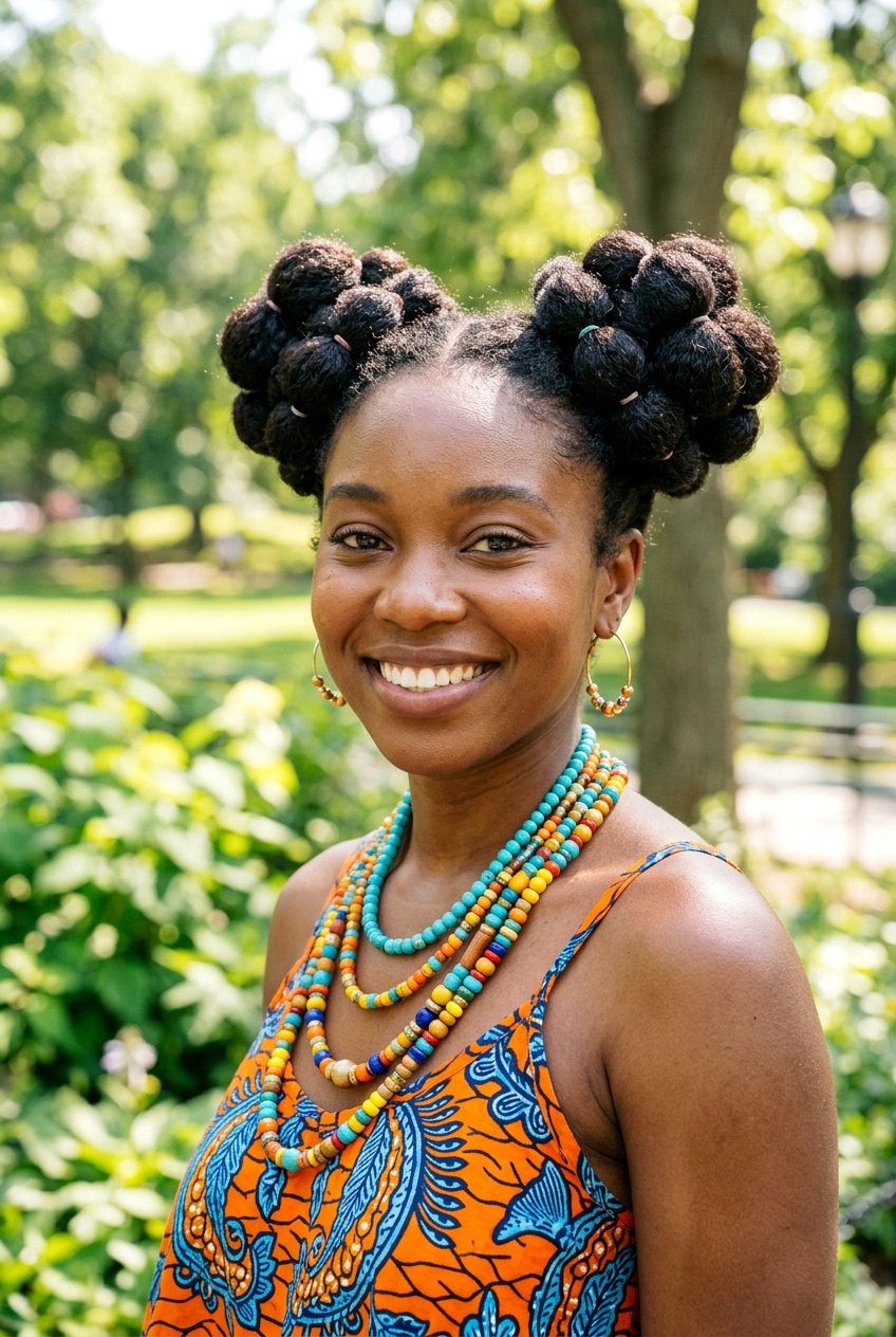 Bubble Braid Buns - 20 concert bun hairstyles - 20 concert bun hairstyles