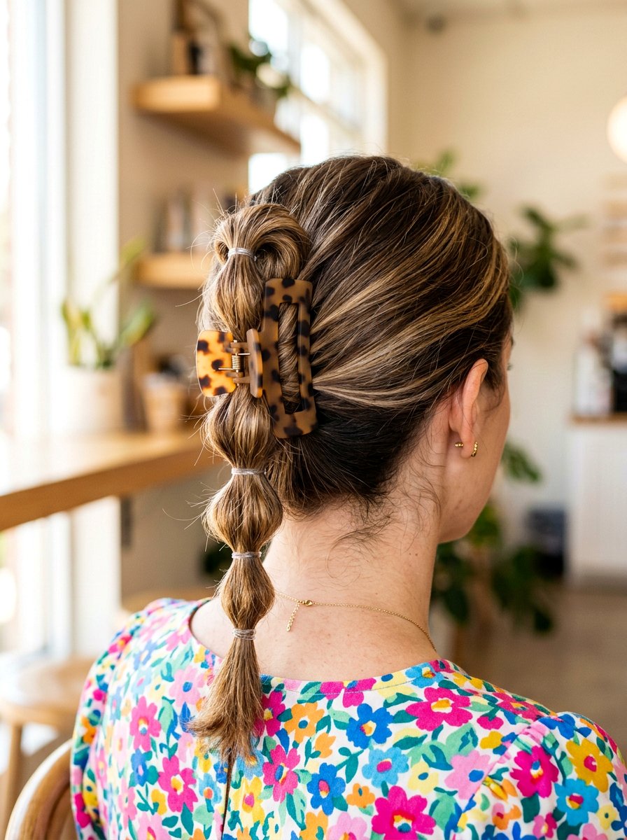 Bubble Braid Claw Clip - 20 claw clip hairstyle for moms - 20 claw clip hairstyle for moms