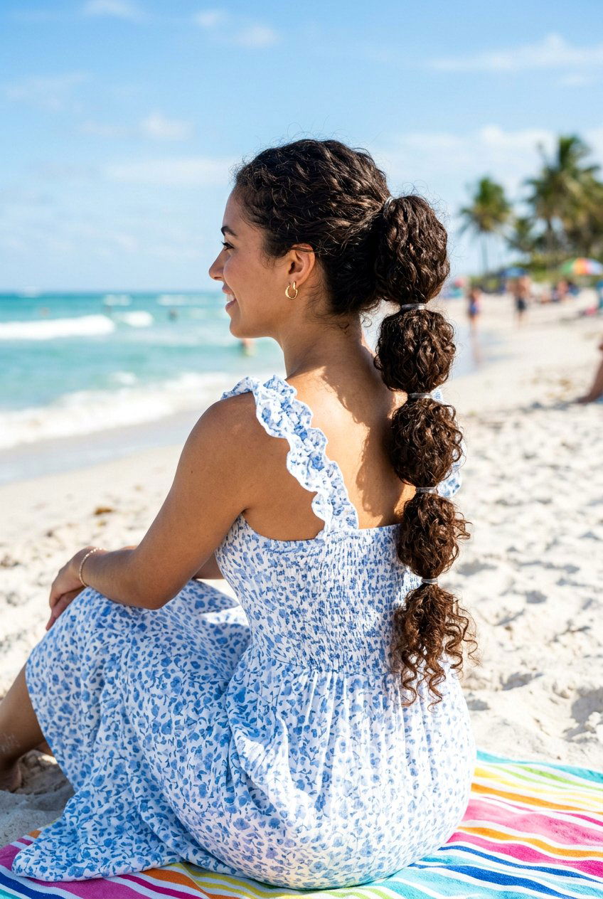 Bubble Braid For Long Curly Hair - 20 beach hairstyle for long curly hair - 20 beach hairstyle for long curly hair