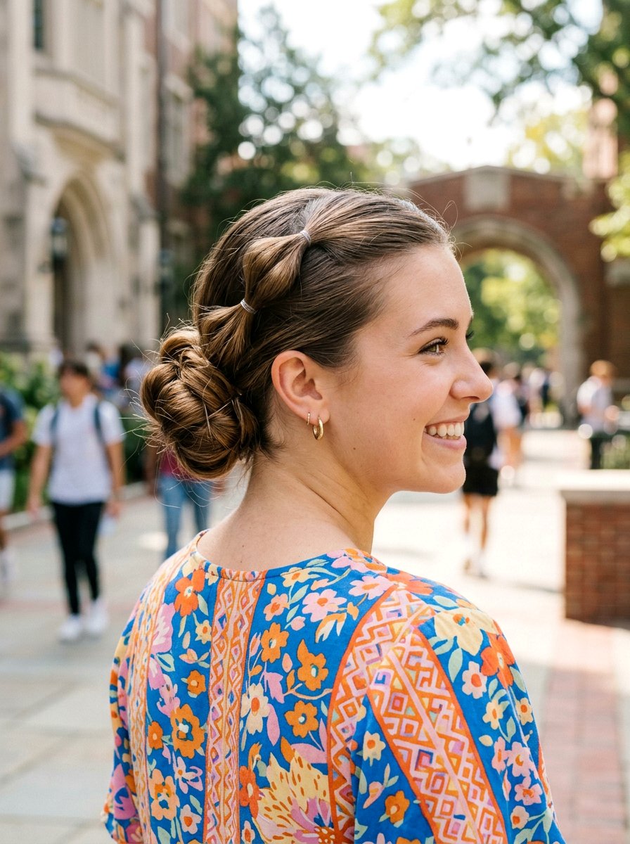 20 Effortless Low Bun Hairstyles for College Girls in Class