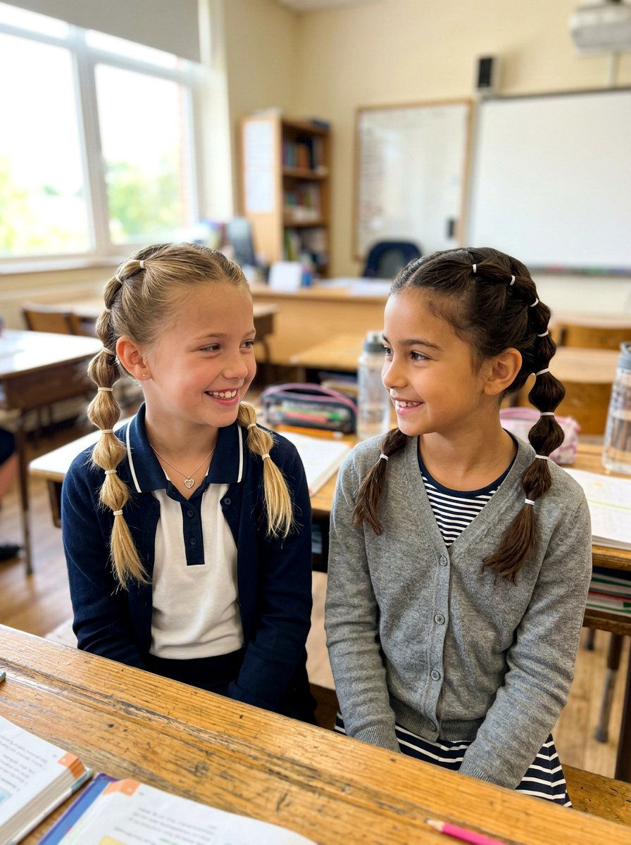 Bubble Braid Low Pigtails - 20 school bubble braid hairstyle - 20 school bubble braid hairstyle