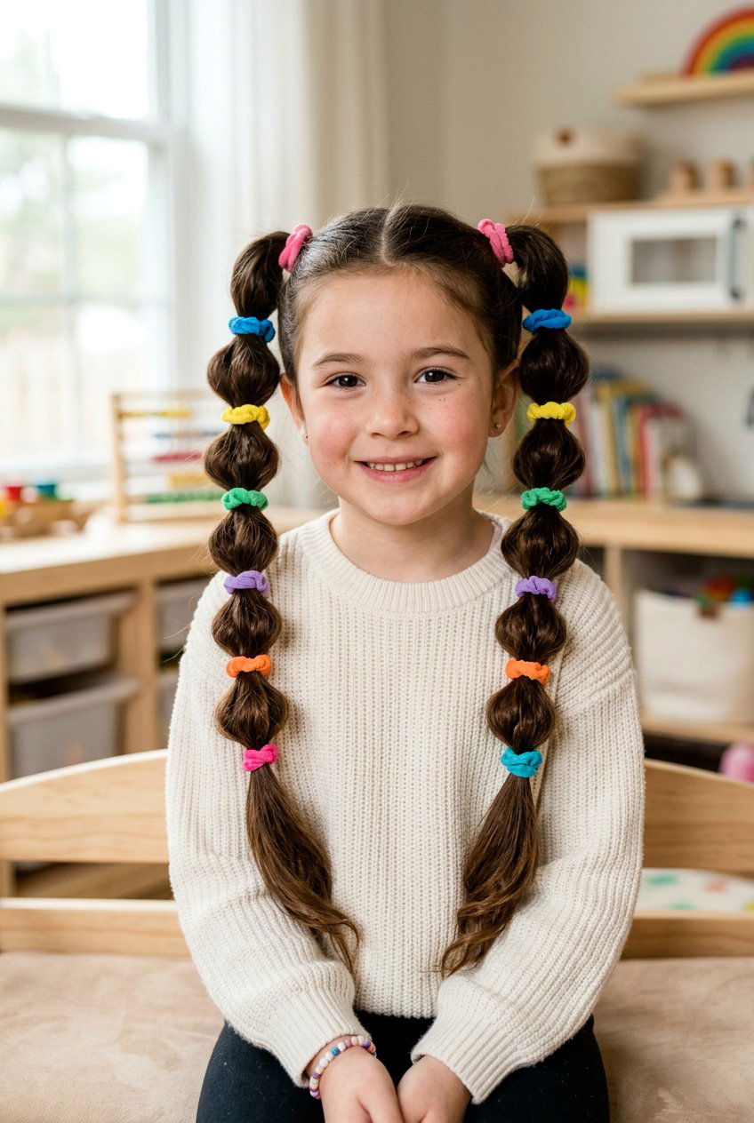 Bubble Braid Pigtails - 20 last day of school hairstyles - 20 last day of school hairstyles