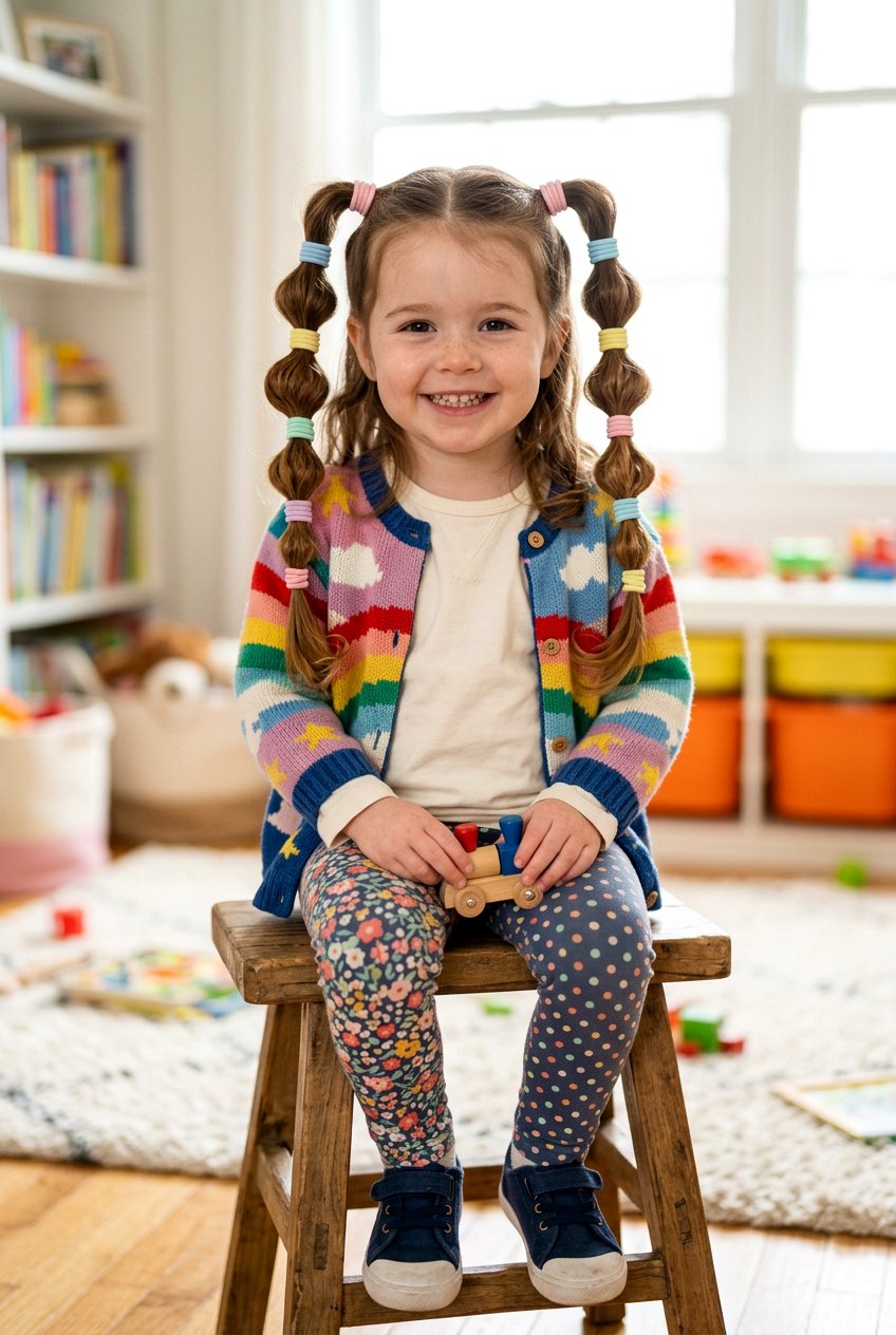 Bubble Braid Pigtails - 20 toddler pigtail ideas - 20 toddler pigtail ideas