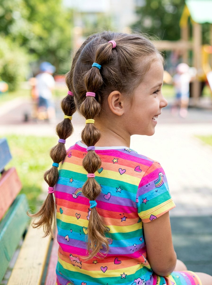 Bubble Braid Pigtails For Kids - 20 school bubble braid hairstyle - 20 school bubble braid hairstyle