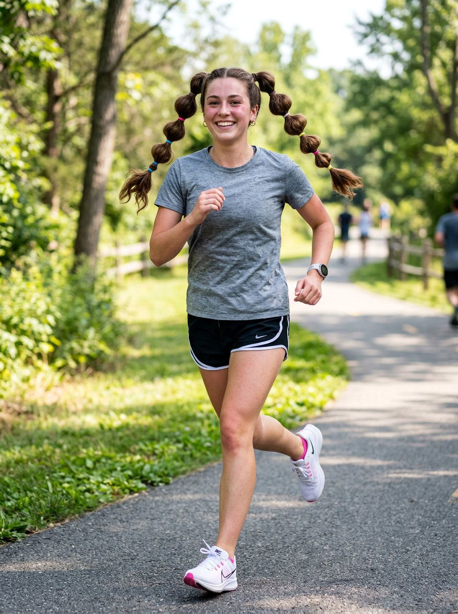 Bubble Braid Pigtails for Running - 20 running hairstyle with braided pigtails - 20 running hairstyle with braided pigtails