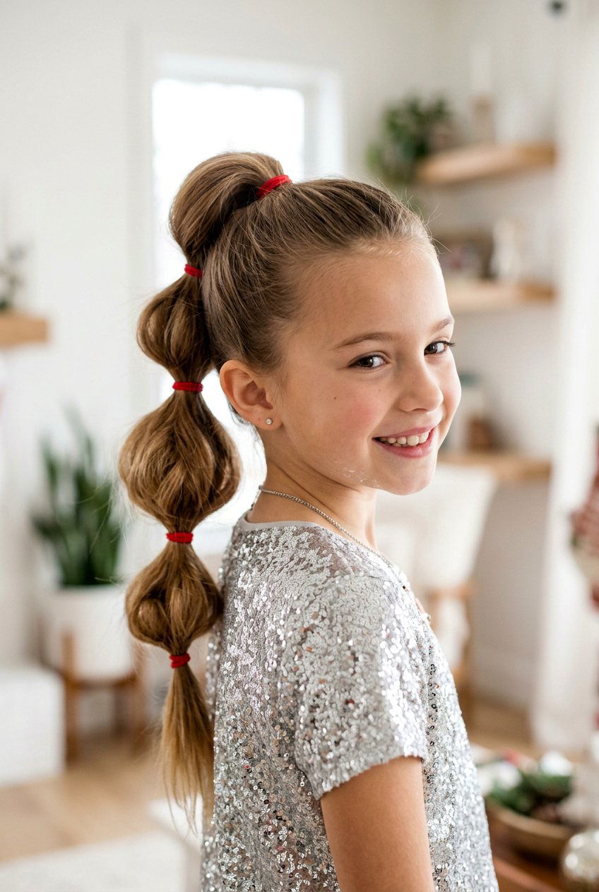 Bubble Braid Ponytail - 20 holiday braid styles for girls - 20 holiday braid styles for girls