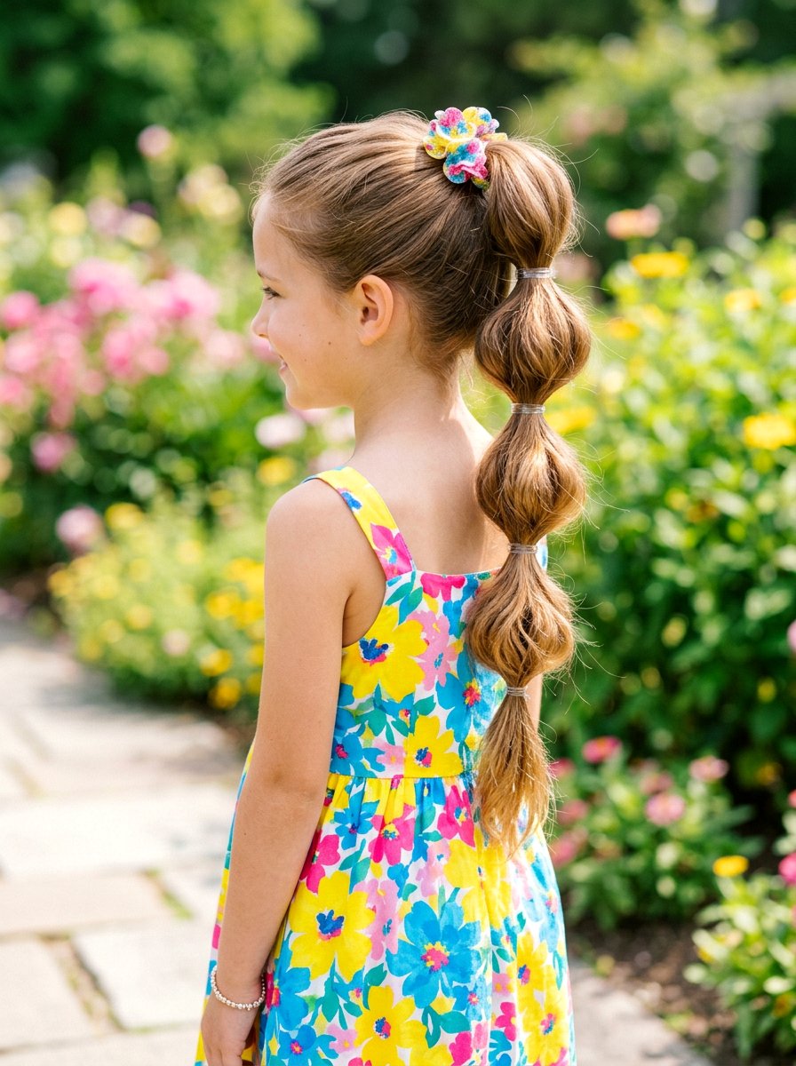Bubble Braid Ponytail - 20 cute hairstyle for school photos - 20 cute hairstyle for school photos