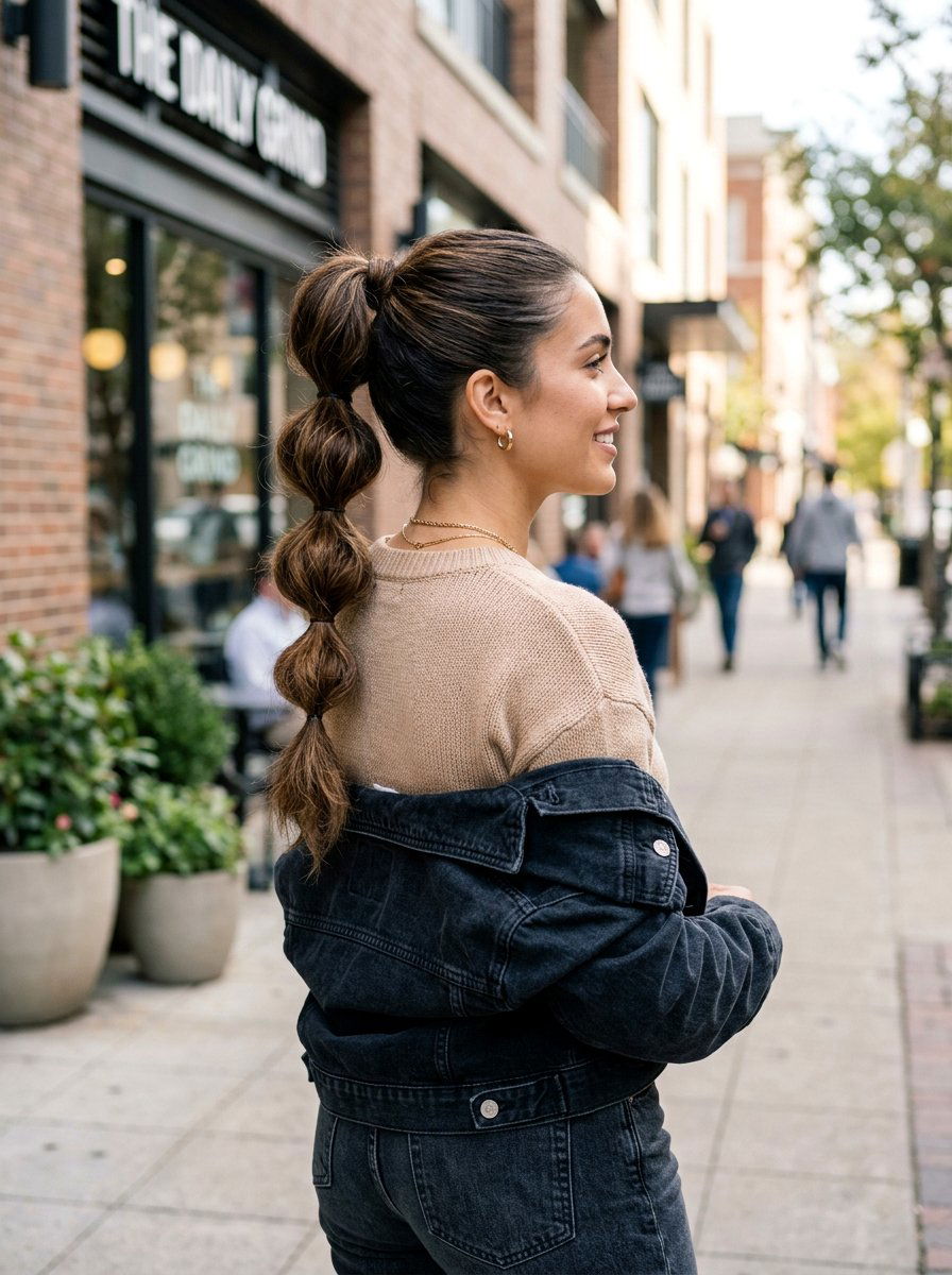 Bubble Braid Ponytail - 20 date night hair ideas for women - 20 date night hair ideas for women